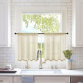 MIULEE 2 Panels Kitchen Tiers Half Window Sheer Curtains 29 X 24 Inch Beige | by MIULEE