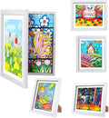 3-Pack Kids Artwork Frames Changeable - Kids Art Frame,Artwork Frames for Kids Art,Children Art Projects Kids Art Frames,8.5x11 Picture Frame for Display Kid Art work,With Storage(White)