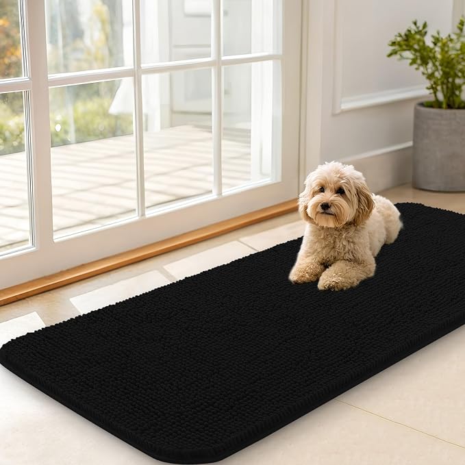 OLANLY Dog Door Mat for Muddy Paws 47x20, Super Absorbent Chenille Mud Mat | by OLANLY