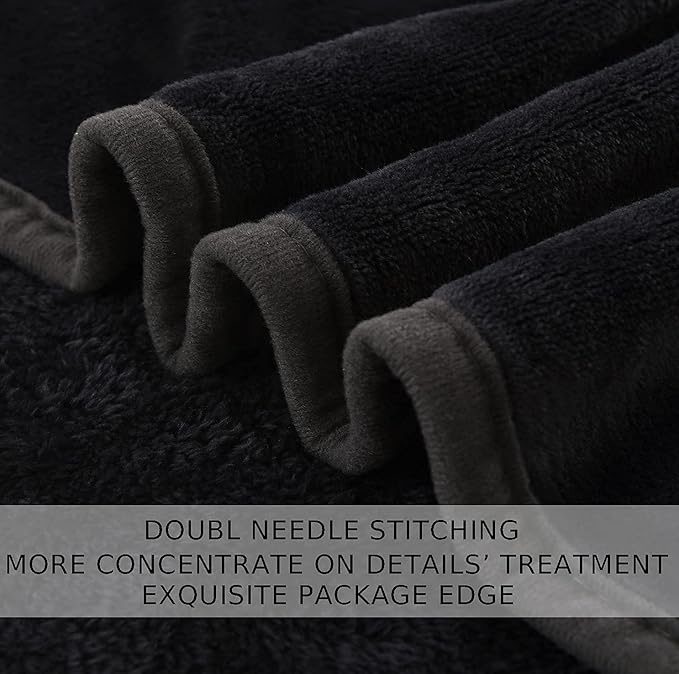 HOZY Soft Blanket Queen Size Fleece Warm Fuzzy Throw Blankets for The Bed Sofa Lightweight 350GSM Charcoal Grey 90"*90"