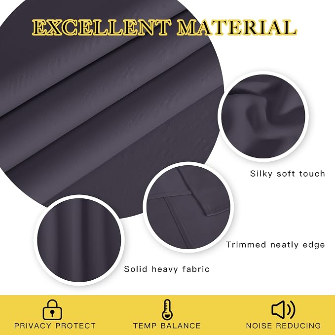 NICETOWN Patio Door Curtain Sound Blocking, Bedroom Privacy Room Divider Curtain - Image 2