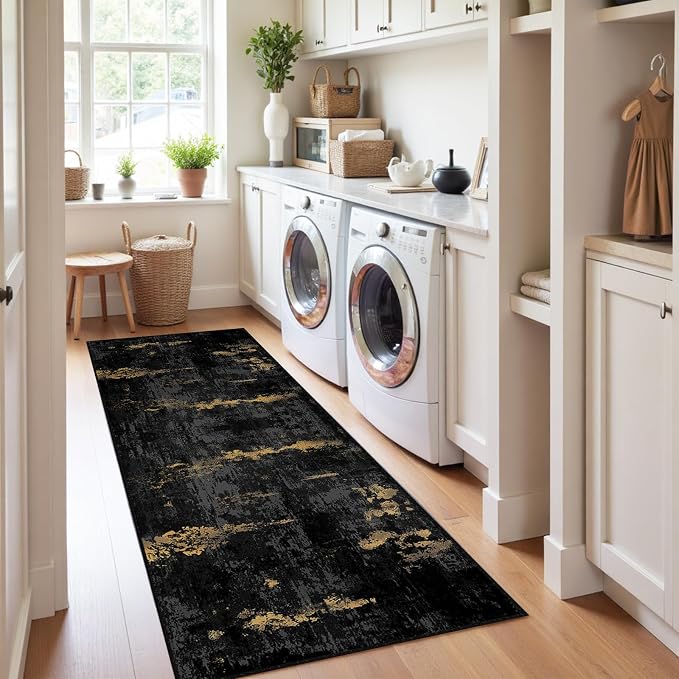 RELEANY Washable Runner 2'x10' Abstract Area Rug - Image 4