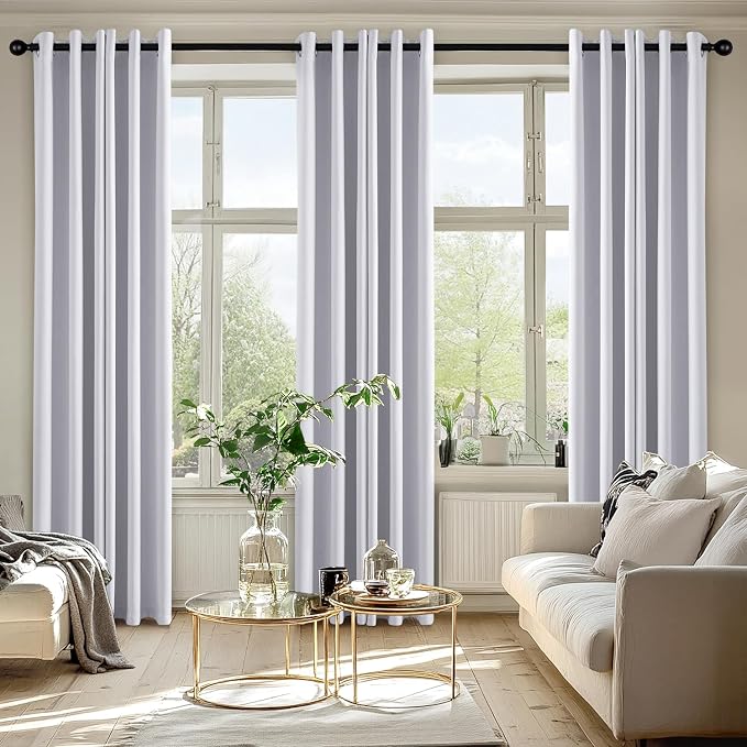 MIULEE Blackout Curtains for Bedroom 2 Panels 40x72 Inch Long Greyish White | - Image 6