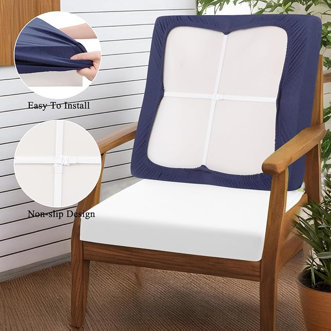 HEBE Outdoor Cushion Covers 12 Pcs, Stretch Patio Sofa Couch Cushion Cover | - Image 4