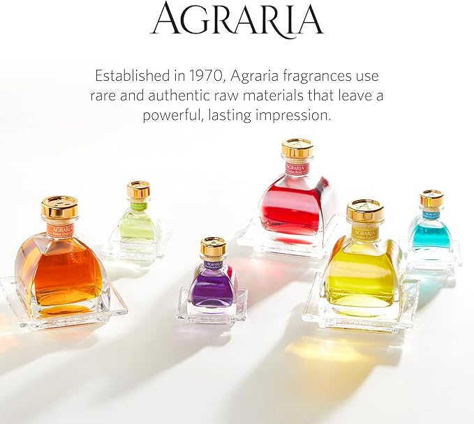 AGRARIA Lemon Verbena Scented PetiteEssence Diffuser, 1.7 Ounces with Reeds and a Flower