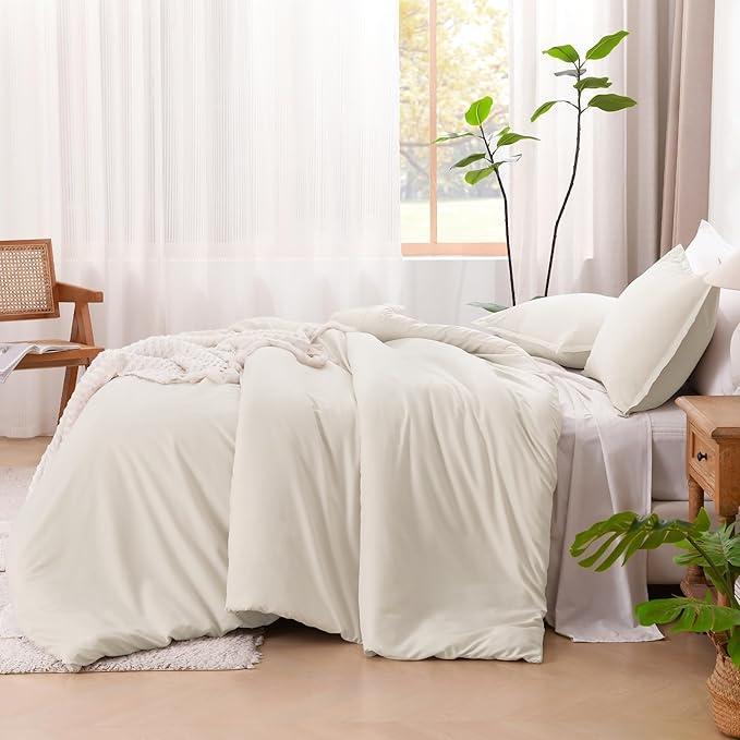 Litanika Oversized King Comforter 120x120, 3 Pieces Beige Lightweight Solid Bedding Comforter Set, All Season Fluffy Bed Set (1 Comforter & 2 Pillowcases)