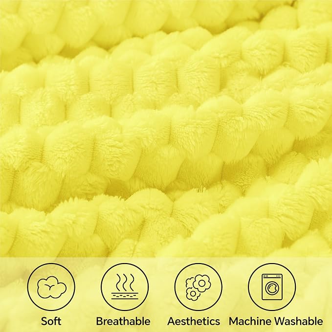 BEDELITE Amber Yellow Throw Blanket - Image 3