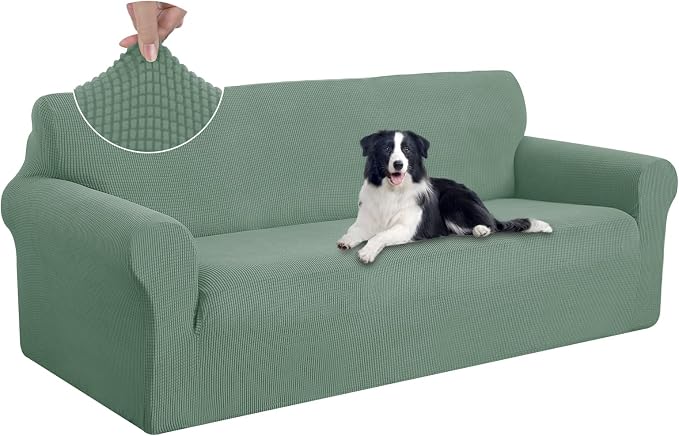 U-NICE HOME Oversized Stretch Couch Cover Slipcover, Cyan | 3 Cushion Sofa by U-NICEHOME