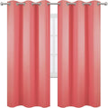 Coral Thermal Blackout Curtains/42 x 72 Inch/Set of 2 Panels Room Darkening by Lemomo