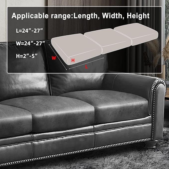ANARACHON Leather Look Couch Cushion Covers Sofa Seat Slipcovers Sets Couches - Image 3