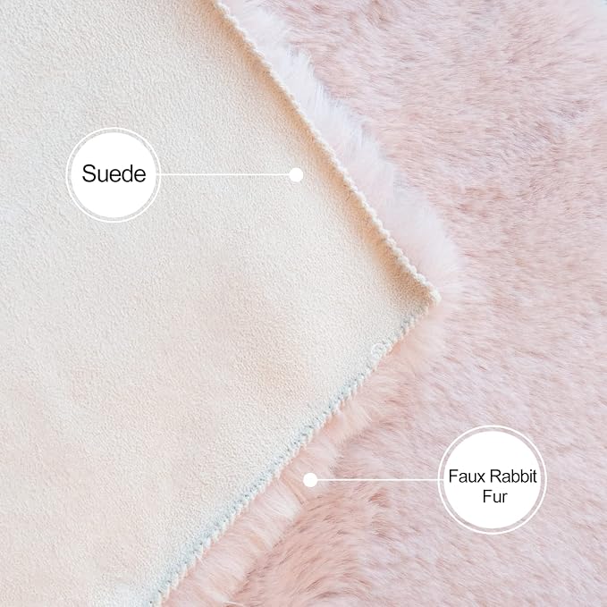 ORINOVA Pink Plush Washable Fluffy Fur Rugs - Image 6