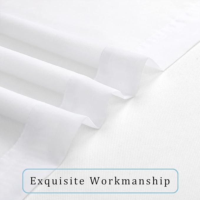 Sheer White Curtains, Sheer Curtains 63 inch Length 2 Panels Set, Rod Pocket - Image 7