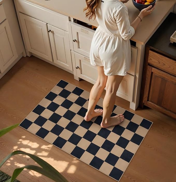 Lahome Checkered Easy Jute Front Door Mat, 2x3 Kitchen Outdoor Rug Washable | by Lahome