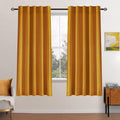 MIULEE Velvet Blackout Curtains 52x63 inches 2 Panels Mustard Yellow | Luxury by MIULEE