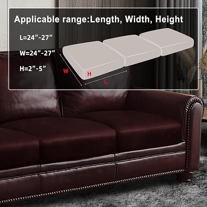 ANARACHON Leather Look Couch Cushion Covers Sofa Seat Slipcovers Sets Couches - Image 3