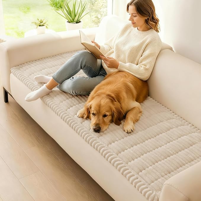 Couch Cover for Dogs, Washable Non Slip Plush Flannel Sofa Protector | Thick - Image 2