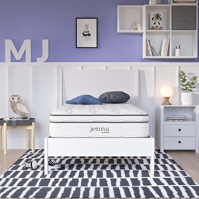 Modway Jenna 10” Innerspring and Memory Foam Twin XL Mattress With Individually Encased Coils, White