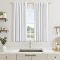 White 100% Blackout Curtains 45 Inch Length 2 Panels Set by Guken