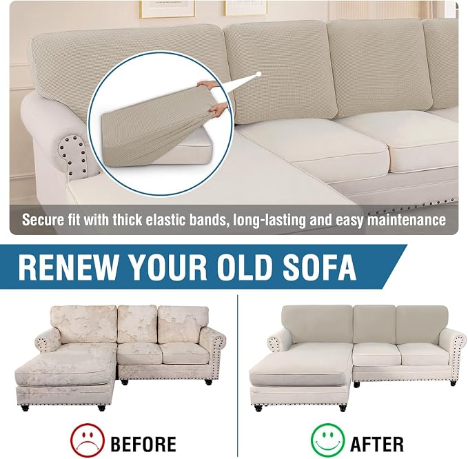 H.VERSAILTEX Backrest Cushion Covers Sectional Couch Back Cushion Covers - Image 5