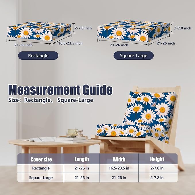 8Pcs Outdoor Cushion Covers, Stretch Patio Furniture Couch Chair Slipcovers | - Image 2