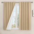 Natural 100% Blackout Linen Curtains 54 Inches by LAMIT