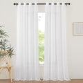 NICETOWN Sheer Curtains 120 inches Length for Windows, Grommet Top Elegant Voile Textured Window Treatment for Sliding Glass Door/Bedroom/Living Room, Ivory, W54 x L120, 1 Pair