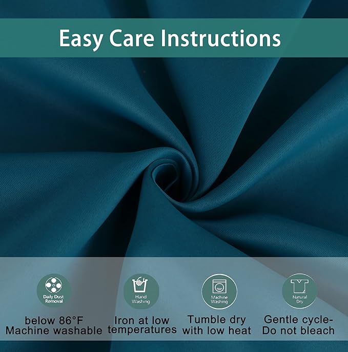 BONZER Mix and Match Curtains - 2 Pieces Branch Print Sheer Curtains and 2 Pieces Blackout Curtains for Bedroom Living Room Grommet Window Drapes, 54x108 Inch/Panel, Teal, Set of 4 Panels