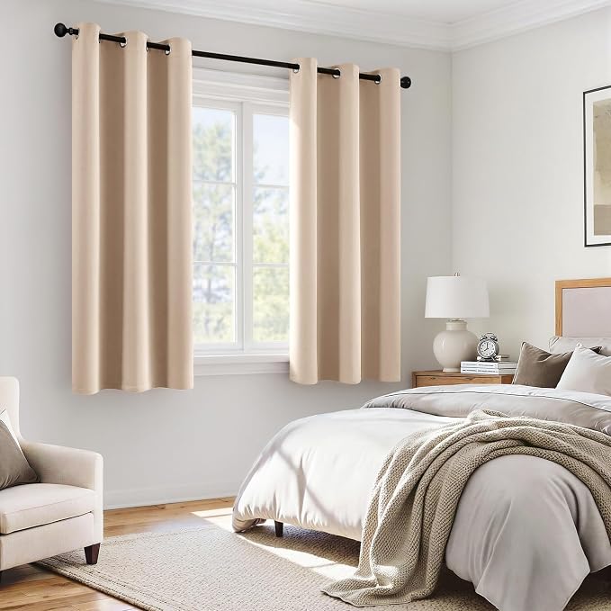 MIULEE Beige 100% Blackout Curtains - Image 6