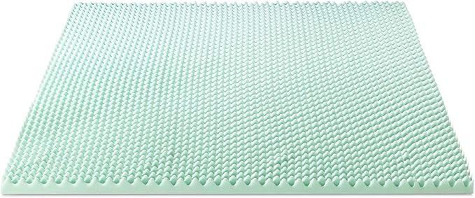 Best Price Mattress 2 Inch Egg Crate Memory Foam Mattress Topper with Calming Aloe Infusion, CertiPUR-US Certified, Queen,Green
