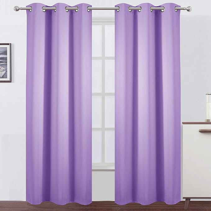 Blackout Curtains 38 x 84 inch/Lavender Curtains Set of 2 Panels/Thermal by Lemomo