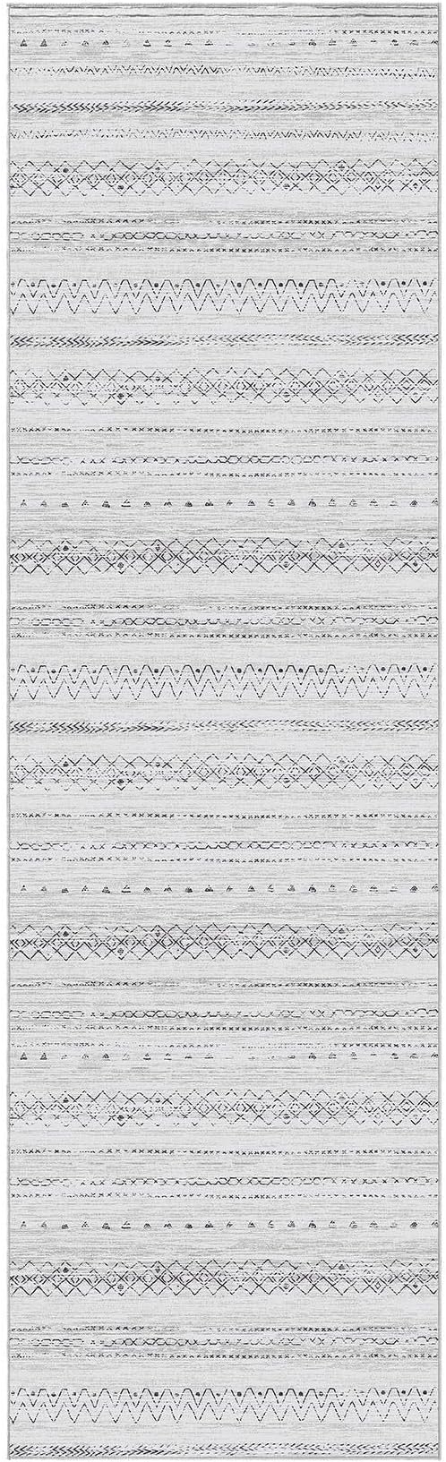 cotiled Hallway 2.6x8 Runner Rugs Washable Boho Rug Grey | Stain Resistan - Image 9