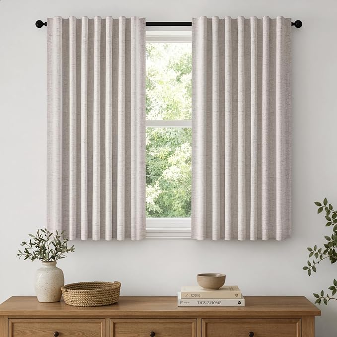 MIULEE 100% Blackout Linen Curtains by MIULEE