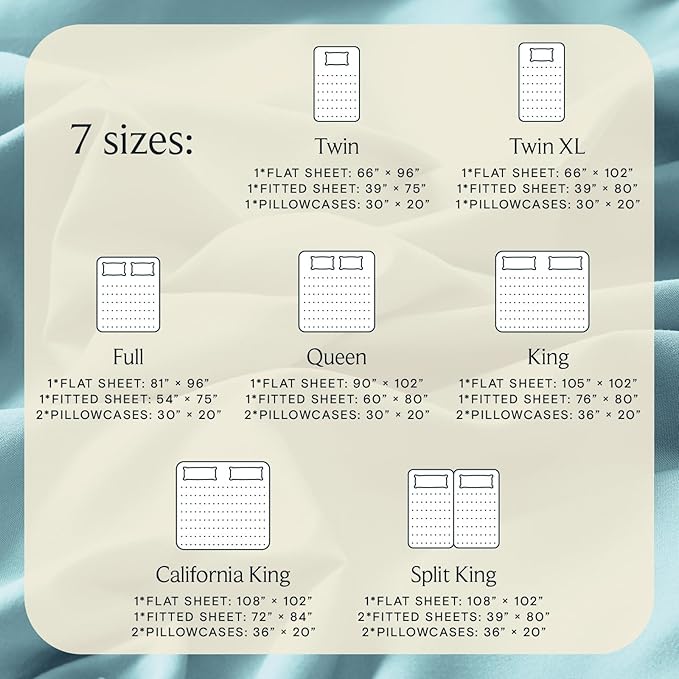 LuxClub 4 PC Queen Sheet Set, Deep Pockets Wrinkle Free Cooling Bed Sheets Hotel Bedding for Women, Men, Kids & Teens, Includes 1 Fitted Sheet, 1 Flat Sheet and 2 Pillowcases - Silky Soft Aqua