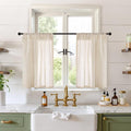 BGment Natutal Linen Cafe Curtains 30 Inch Length, Farmhouse Kitchen Window by BGment