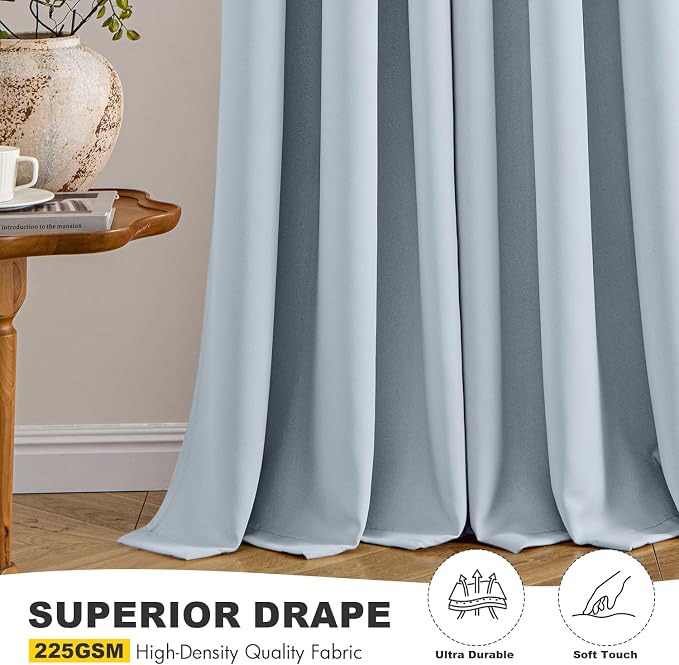 MIULEE Blackout Curtains for Bedroom 2 Panels 40 x 72 Inch Long Light Blue | - Image 5
