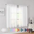 Simplebrand Rod Pocket Top Solid Voile Sheer Curtains by Simplebrand
