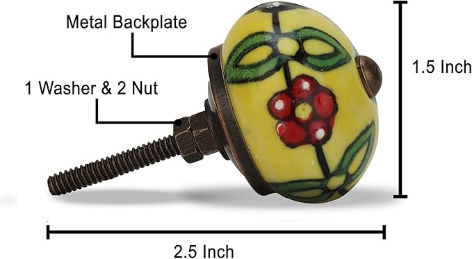 Knobs for Cabinets and Drawers Assorted Multicolor Cupboard Wardrobe Furniture Knob Door Pull Handles for Dresser Kitchen Wardrobes Boho Home Interior Decor - Pack of 25