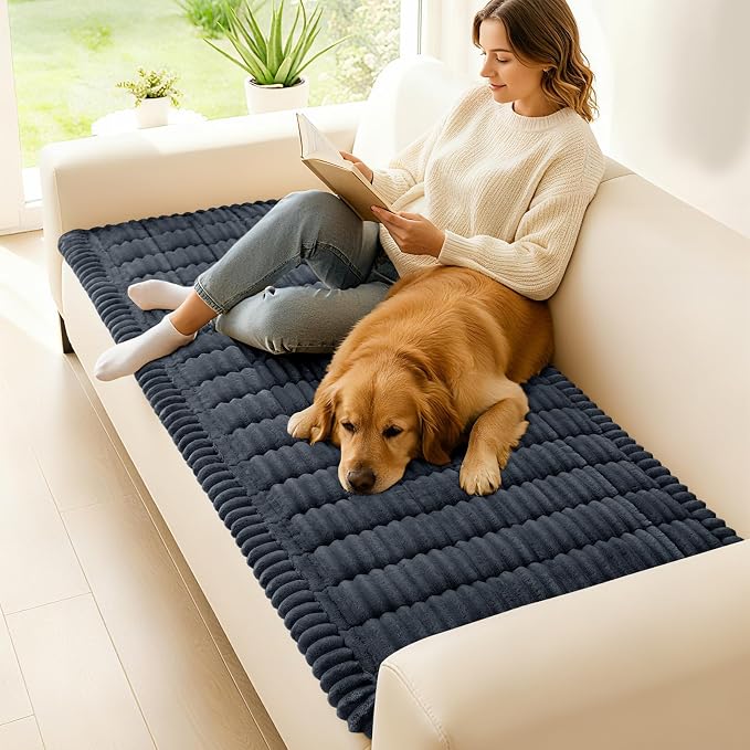 Couch Cover for Dogs, Washable Non Slip Plush Flannel Sofa Protector | Thick - Image 2
