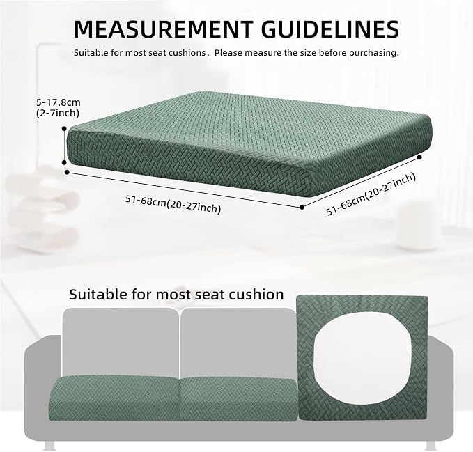 14PCS Patio Cushion Covers, Patio Furniture Couch Seat Slipcovers | Washable - Image 2