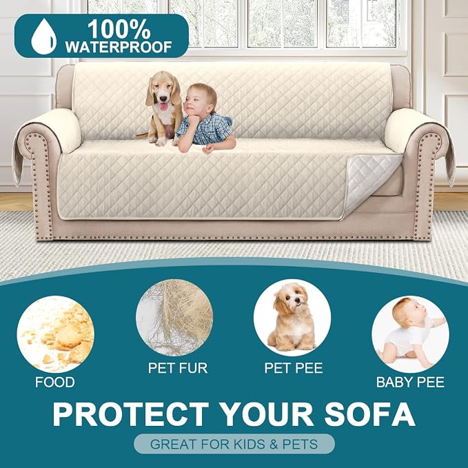 Turquoize 100% Waterproof Sofa Covers Couch Cover Sofa Cover - Image 2