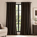 MIULEE Velvet Curtains 52x84 inches Chocolate Brown Blackout Curtains | Luxury by MIULEE