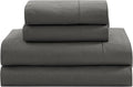 LANE LINEN 100% Organic Cotton Sheets King Size Machine Washable Fully Elasticized Soft & Comfy Mercerized Sustainably Produced All Season Eco Friendly Cotton Sheets sábanas King- Charcoal