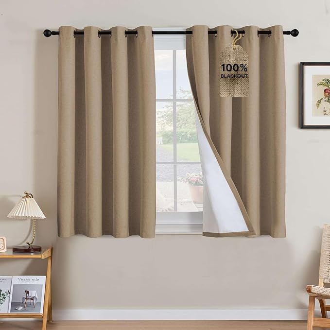 H.VERSAILTEX Linen Curtains 100% Blackout Curtains by HVERSAILTEX