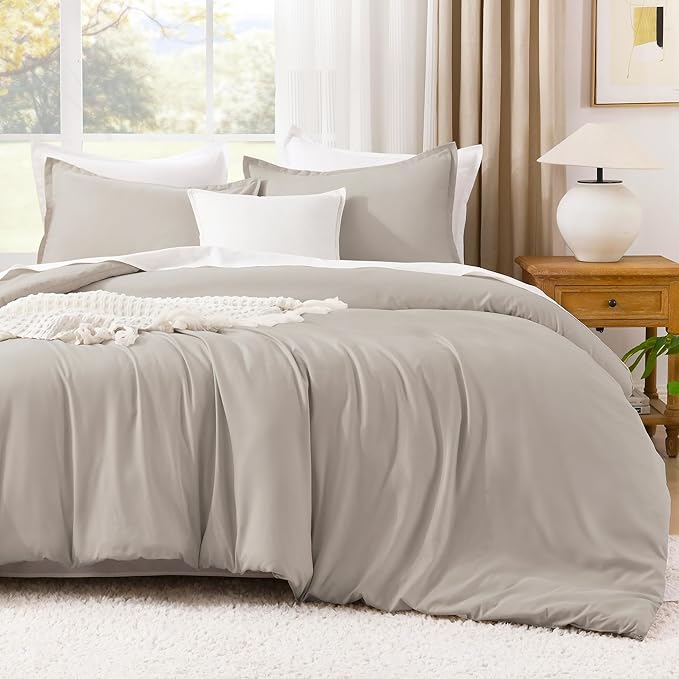 Litanika Linen Super King Plus Comforter Set, 3 Pieces Linen Lightweight Solid Super King Plus Bedding Comforter Set, All Season Fluffy Bed Set (1 Comforter & 2 Pillowcases)