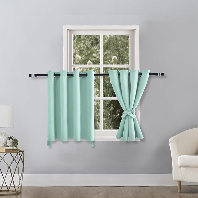 RV Short Blackout Curtains for Bedroom, 2 Panels, Aqua 52 x 30 Inch | Thermal - Image 7