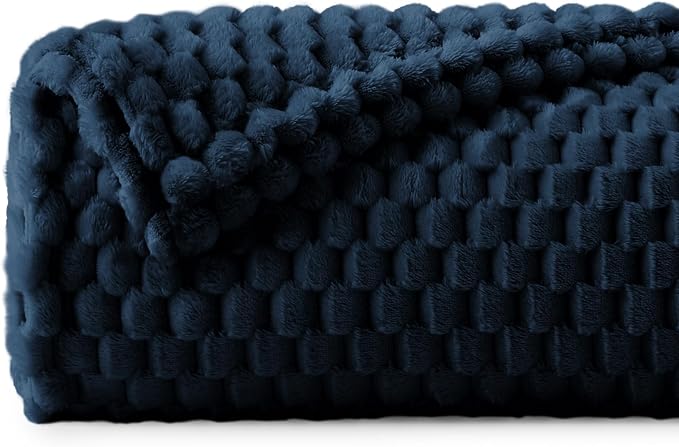 BEDELITE Navy Twin Blanket for Couch, Soft Cozy Gifts for Women, 60 * 80 | 3D - Image 2