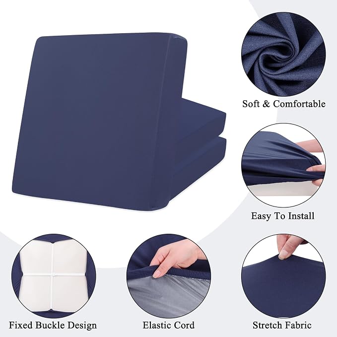 HEBE Outdoor Cushion Covers 12 Pcs, Stretch Patio Sofa Couch Cushion Cover | - Image 2