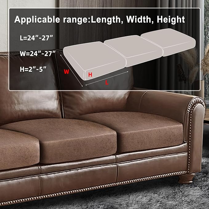 ANARACHON Leather Look Couch Cushion Covers Sofa Seat Slipcovers Sets Couches - Image 3