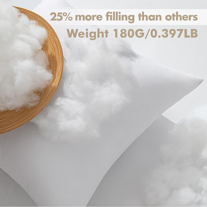 MIULEE 12x12 Pillow Inserts 4 Pack, 100% Virgin Fiber Filling Throw Pillows | - Image 5