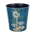 10L/2.64 Gallon Trash Can, Decorative Waste Basket, PU Leather Waste Paper Basket, Waterproof Garbage Can for Bathroom, Bedroom, Office, Kitchen and Living Room - Lotus